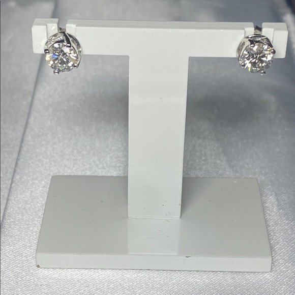 FINE DIA WEDS/SOLITAIRES SB STUD EARRINGS - Picture 6 of 7